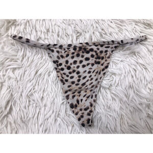 Rare Victoria's Secret Thong v-String Soft Cotton Panties Animal Print Small